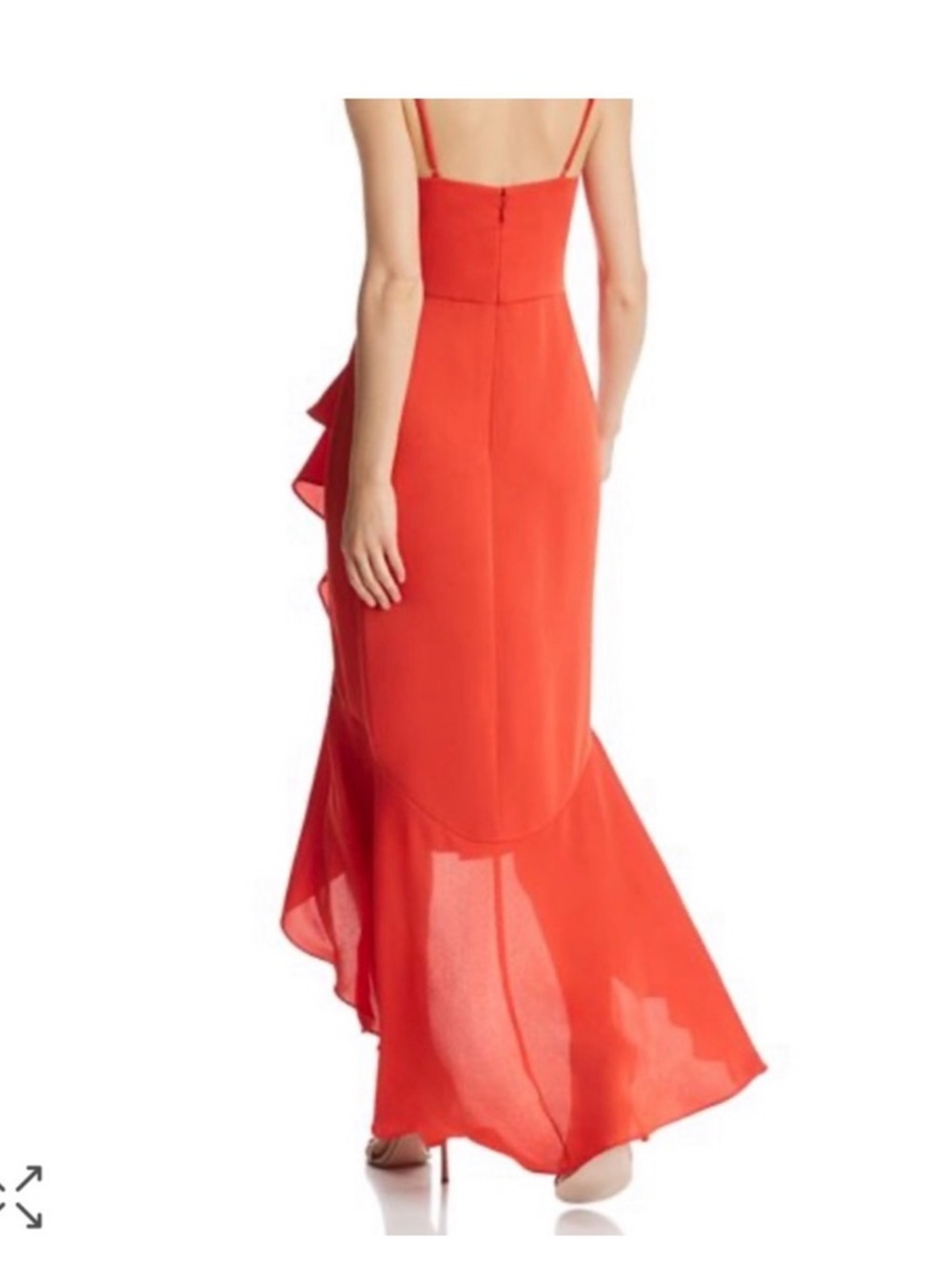 BCBGMaxAzria Red High-Low Ruffle Slip Dress - Picture 2 of 5